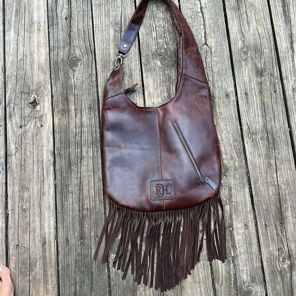 Leather fringe bag purse